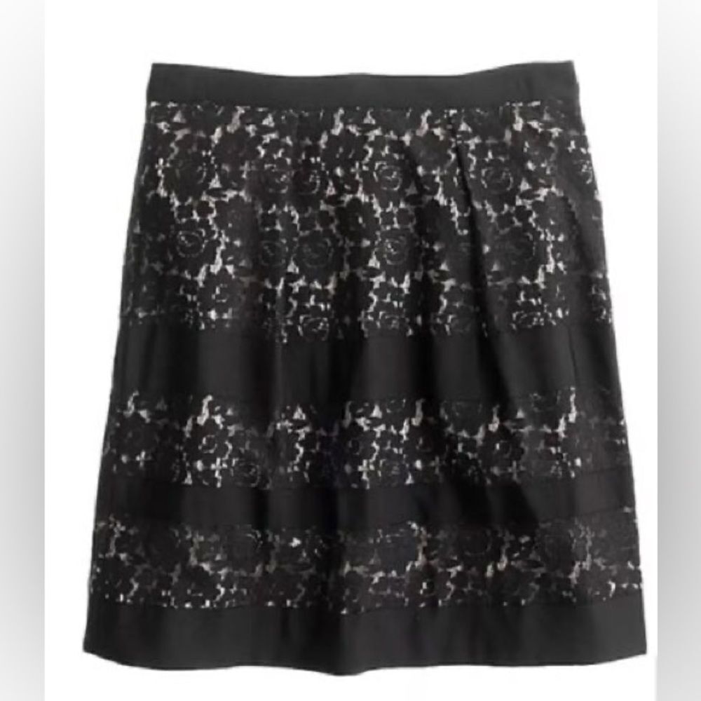 J Crew Floral Lace Contrast Stripe Skirt NWT - Picture 8 of 8